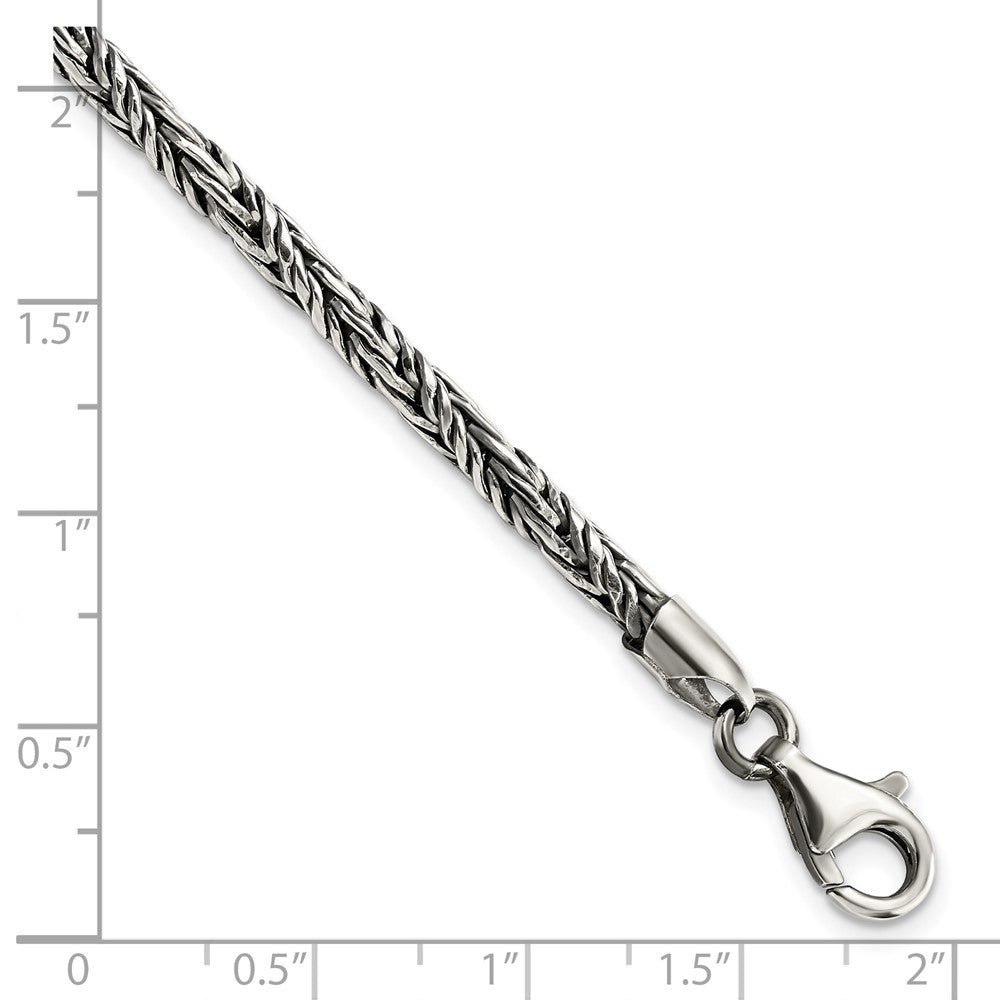 FJC Finejewelers 925 Sterling Silver Antiqued Polished Rope Bracelet 8 Inches x 3.55 mm