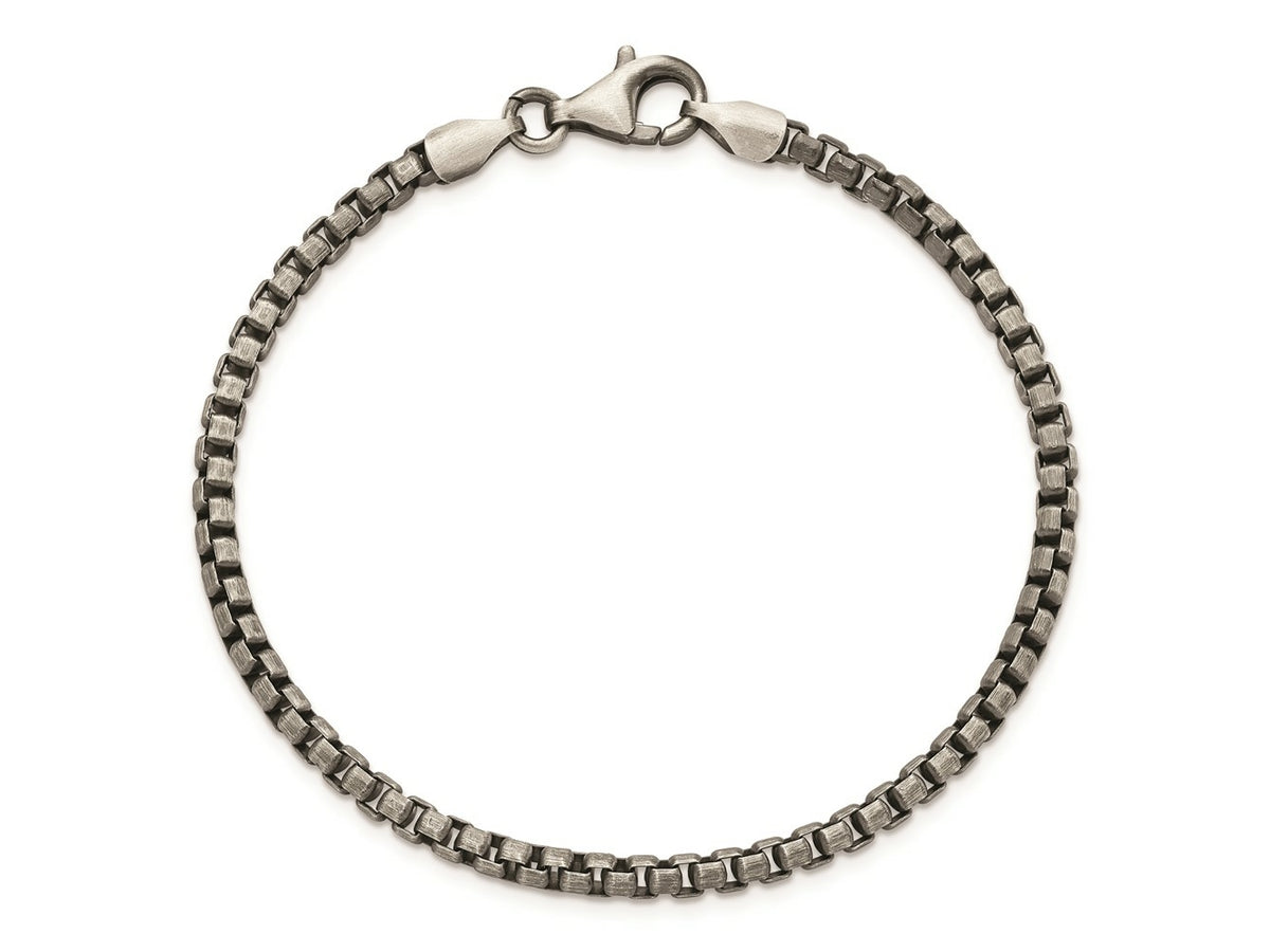 FJC Finejewelers 925 Sterling Silver Box Antiqued Brushed Bracelet 8 Inches x 3.36 mm