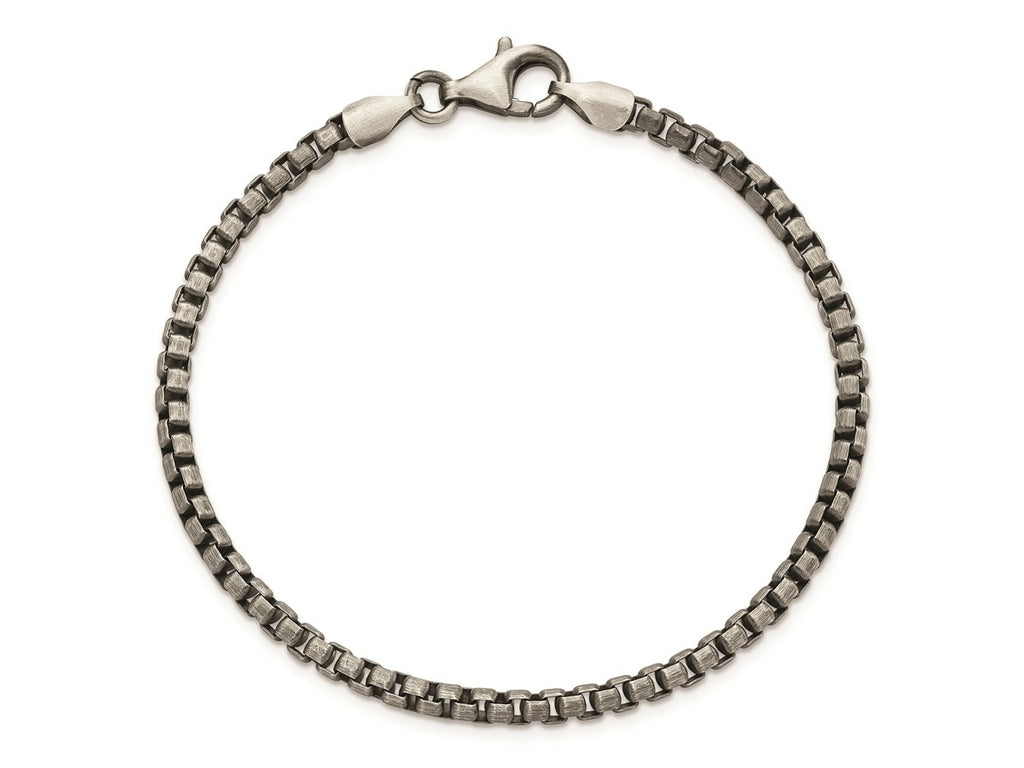 FJC Finejewelers 925 Sterling Silver Box Antiqued Brushed Bracelet 8 Inches x 3.36 mm