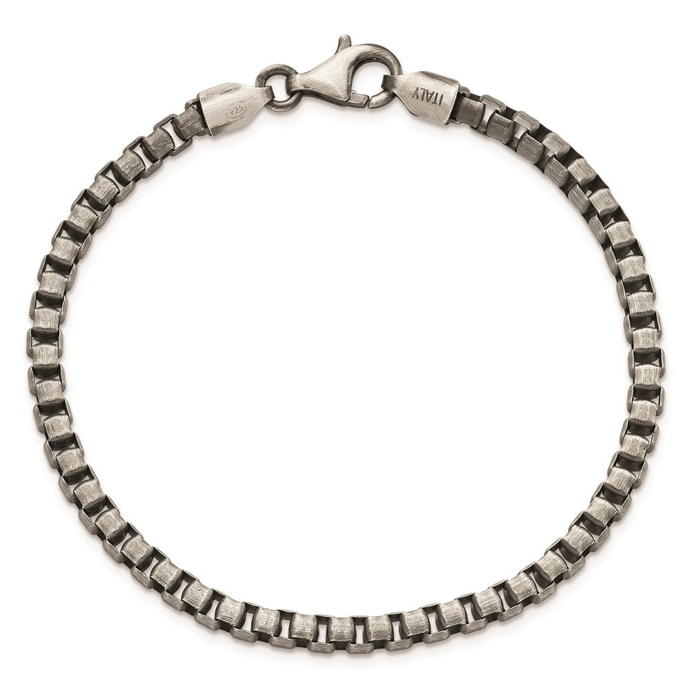 FJC Finejewelers 925 Sterling Silver Antiqued Brushed Box Bracelet 8 Inches x 4.11 mm
