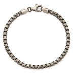 FJC Finejewelers 925 Sterling Silver Antiqued Brushed Box Bracelet 8 Inches x 4.11 mm
