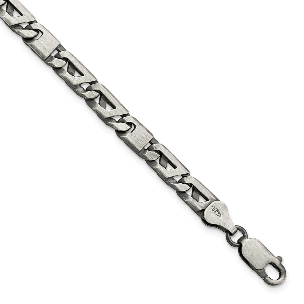 FJC Finejewelers 925 Sterling Silver Antiqued Brushed Link Bracelet 8.25 Inches x 5.7 mm