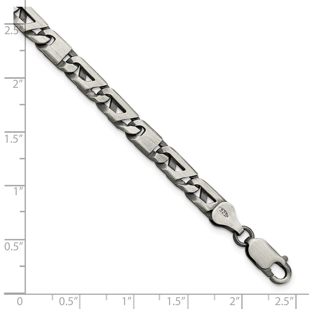 FJC Finejewelers 925 Sterling Silver Antiqued Brushed Link Bracelet 8.25 Inches x 5.7 mm
