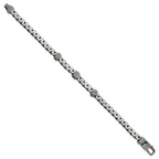 FJC Finejewelers 925 Sterling Silver Mens Antiqued Brushed Textured Link Bracelet 8.5 Inches x 8.3 mm