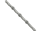 FJC Finejewelers 925 Sterling Silver Mens Antiqued Brushed Textured Link Bracelet 8.5 Inches x 8.3 mm