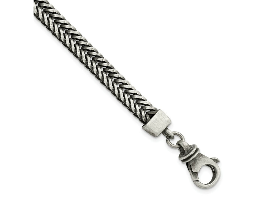 FJC Finejewelers 925 Sterling Silver Spiga Brushed Antiqued Wheat Chain Bracelet 8.5 Inches x 6.55 mm