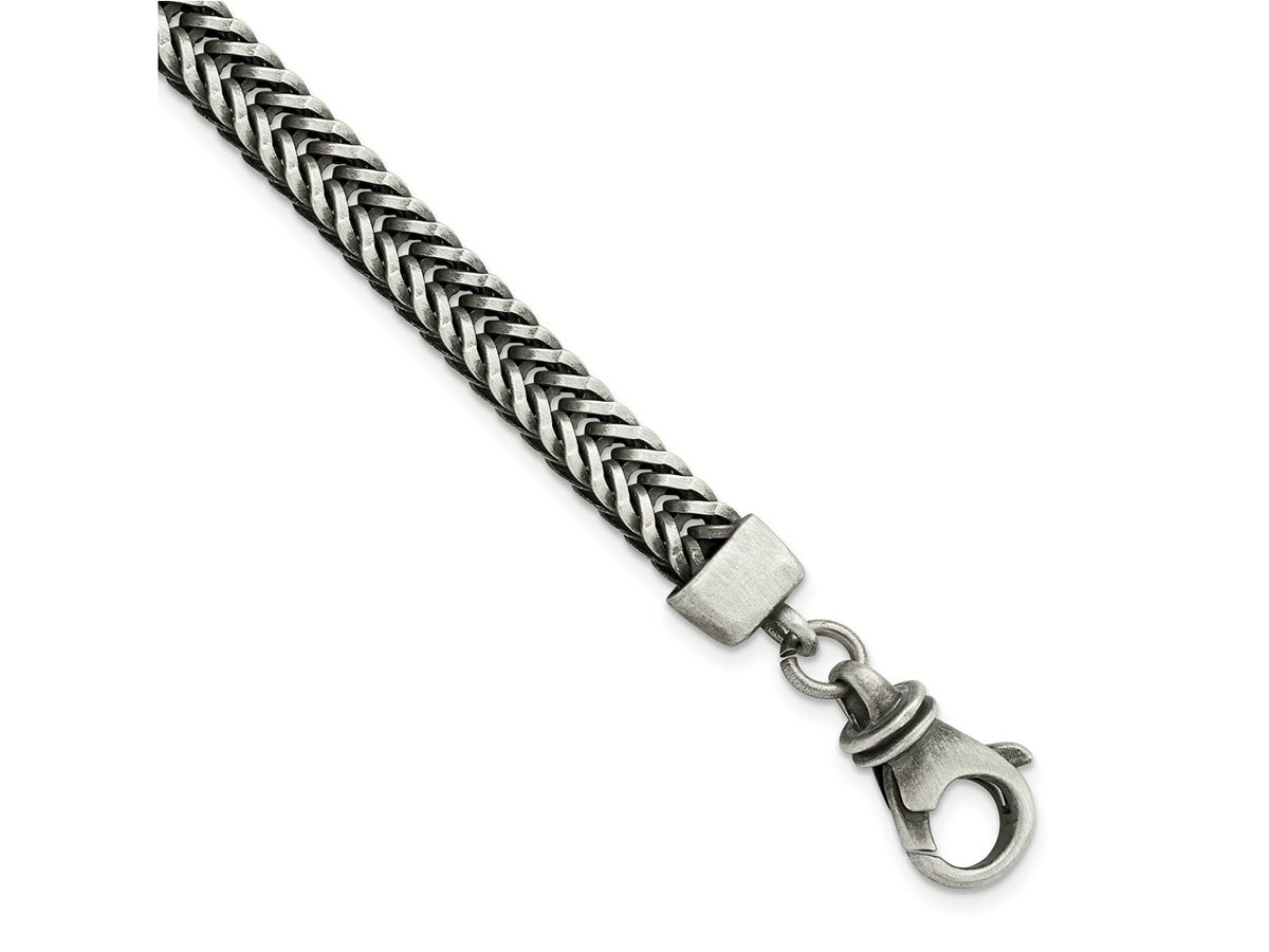 FJC Finejewelers 925 Sterling Silver Spiga Brushed Antiqued Wheat Chain Bracelet 8.5 Inches x 6.55 mm