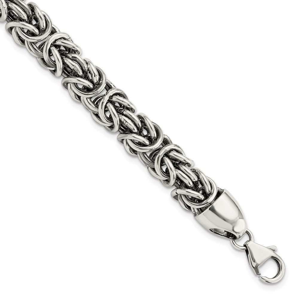 FJC Finejewelers 925 Sterling Silver Polished and Antiqued Byzantine Bracelet 8.5 Inches x 8.4 mm