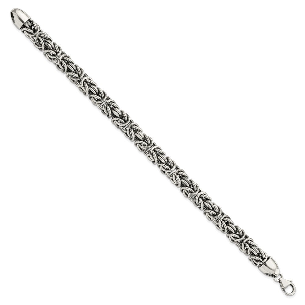 FJC Finejewelers 925 Sterling Silver Polished and Antiqued Byzantine Bracelet 8.5 Inches x 8.4 mm