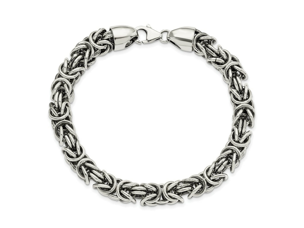 FJC Finejewelers 925 Sterling Silver Polished and Antiqued Byzantine Bracelet 8.5 Inches x 8.4 mm