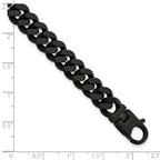 FJC Finejewelers 925 Sterling Silver Mens Matte Finish Black Ruthenium Curb Bracelet 8.5 Inches x 9.2 mm