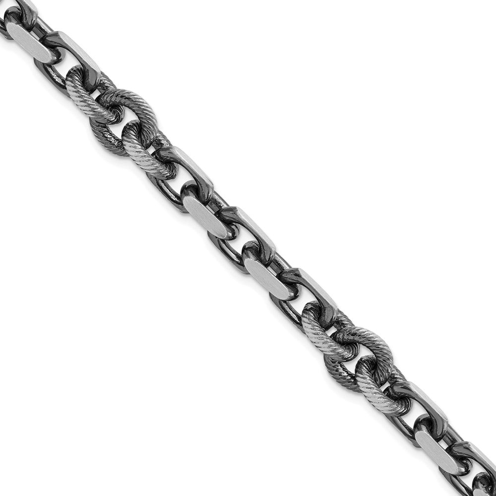 FJC Finejewelers 925 Sterling Silver Link Mens Antiqued Brushed Cable/Twisted Rolo Bracelet 8.5 Inches x 9.62 mm