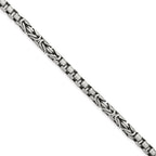 FJC Finejewelers 925 Sterling Silver Mens Antiqued Brush Byzantine/Box Link Bracelet 8.5 Inches x 5.05 mm