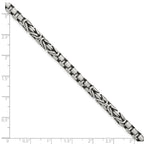 FJC Finejewelers 925 Sterling Silver Mens Antiqued Brush Byzantine/Box Link Bracelet 8.5 Inches x 5.05 mm