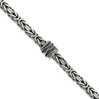 FJC Finejewelers 925 Sterling Silver Mens Antiqued Brushed Square Byzantine Bracelet 8.5 Inches x 10.1 mm