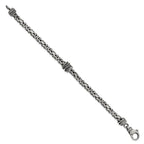 FJC Finejewelers 925 Sterling Silver Mens Antiqued Brushed Square Byzantine Bracelet 8.5 Inches x 10.1 mm