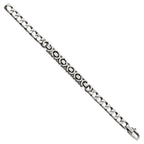 FJC Finejewelers 925 Sterling Silver Mens Antiqued Brushed Curb/Circles Bracelet 8.5 Inches x 7.88 mm