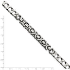 FJC Finejewelers 925 Sterling Silver Mens Antiqued Brushed Curb/Circles Bracelet 8.5 Inches x 7.88 mm