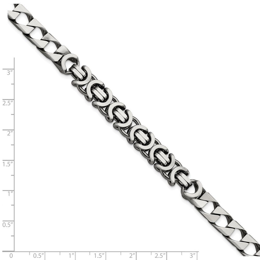 FJC Finejewelers 925 Sterling Silver Mens Antiqued Brushed Curb/Circles Bracelet 8.5 Inches x 7.88 mm
