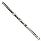 FJC Finejewelers 925 Sterling Silver Mens Antiqued Brushed Curb/Bar Bracelet 8.5 Inches x 11.2 mm