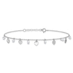 FJC Finejewelers 925 Sterling Silver Cable d Polish and Brushed Heart CZ  9.75