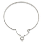 FJC Finejewelers 925 Sterling Silver Anklets with Station Puffed Heart Bangle Anklet 2 mm