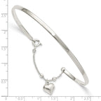 FJC Finejewelers 925 Sterling Silver Anklets with Station Puffed Heart Bangle Anklet 2 mm