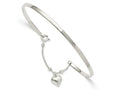 FJC Finejewelers 925 Sterling Silver Anklets with Station Puffed Heart Bangle Anklet 2 mm