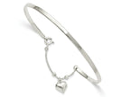 FJC Finejewelers 925 Sterling Silver Anklets with Station Puffed Heart Bangle Anklet 2 mm