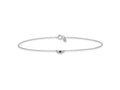 FJC Finejewelers 925 Sterling Silver Cable  Polished Blue and White CZ Eye Anklet 10 Inches x 3 mm