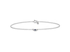 FJC Finejewelers 925 Sterling Silver Cable  Polished Blue and White CZ Eye Anklet 10 Inches x 3 mm