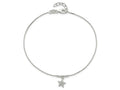 FJC Finejewelers 925 Sterling Silver Box CZ Star and Beads 9in Plus 1in Ext. Anklet 10 Inches x 10 mm