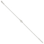 FJC Finejewelers 925 Sterling Silver Curb with CZ Sand Dollar 9in Plus 1 in Ext. Anklet 10 Inches x 8 mm