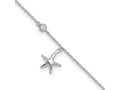 FJC Finejewelers 925 Sterling Silver Cable d CZ Starfish 9in Plus 1 in Ext Anklet 10 Inches x 12 mm