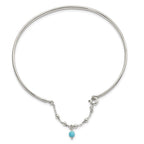 FJC Finejewelers 925 Sterling Silver Fashion Turquoise Bead Bangle Anklet 3 mm