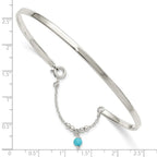 FJC Finejewelers 925 Sterling Silver Fashion Turquoise Bead Bangle Anklet 3 mm