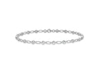 FJC Finejewelers 925 Sterling Silver Link Rhodium Plated Polished CZ Anklet 10 Inches x 3 mm