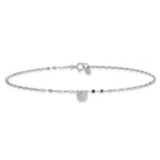 FJC Finejewelers 925 Sterling Silver Other Chain Rhodium Plated Polished CZ Anklet 10 Inches x 6 mm