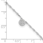 FJC Finejewelers 925 Sterling Silver Other Chain Rhodium Plated Polished CZ Anklet 10 Inches x 6 mm