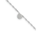 FJC Finejewelers 925 Sterling Silver Other Chain Rhodium Plated Polished CZ Anklet 10 Inches x 6 mm