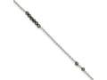 FJC Finejewelers 925 Sterling Silver Cable Black CZ Beads 9in Plus 1 in Ext. Anklet 10 Inches