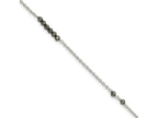 FJC Finejewelers 925 Sterling Silver Cable Black CZ Beads 9in Plus 1 in Ext. Anklet 10 Inches
