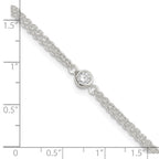 FJC Finejewelers 925 Sterling Silver Fashion Bezel CZ 2-Strand Anklet 9 Inches x 11 mm