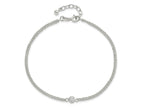 FJC Finejewelers 925 Sterling Silver Fashion Bezel CZ 2-Strand Anklet 9 Inches x 11 mm