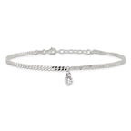 FJC Finejewelers 925 Sterling Silver Fashion CZ Fancy Chain 9in Plus 1in Ext. Anklet 9 Inches x 5 mm
