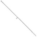 FJC Finejewelers 925 Sterling Silver Fashion CZ Fancy Chain 9in Plus 1in Ext. Anklet 9 Inches x 5 mm