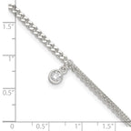 FJC Finejewelers 925 Sterling Silver Fashion CZ Fancy Chain 9in Plus 1in Ext. Anklet 9 Inches x 5 mm