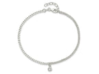FJC Finejewelers 925 Sterling Silver Fashion CZ Fancy Chain 9in Plus 1in Ext. Anklet 9 Inches x 5 mm