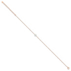 FJC Finejewelers 925 Sterling Silver Fashion Rose-tone White Created Opal 9in Plus 2 in ext. Anklet 9 Inches x 6 mm