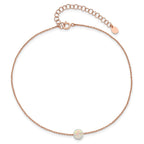FJC Finejewelers 925 Sterling Silver Fashion Rose-tone White Created Opal 9in Plus 2 in ext. Anklet 9 Inches x 6 mm